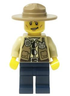 LEGO Minifigure-Swamp Police - Ranger, Dark Blue Legs, Campaign Hat-Town / City / Police-CTY512-Creative Brick Builders